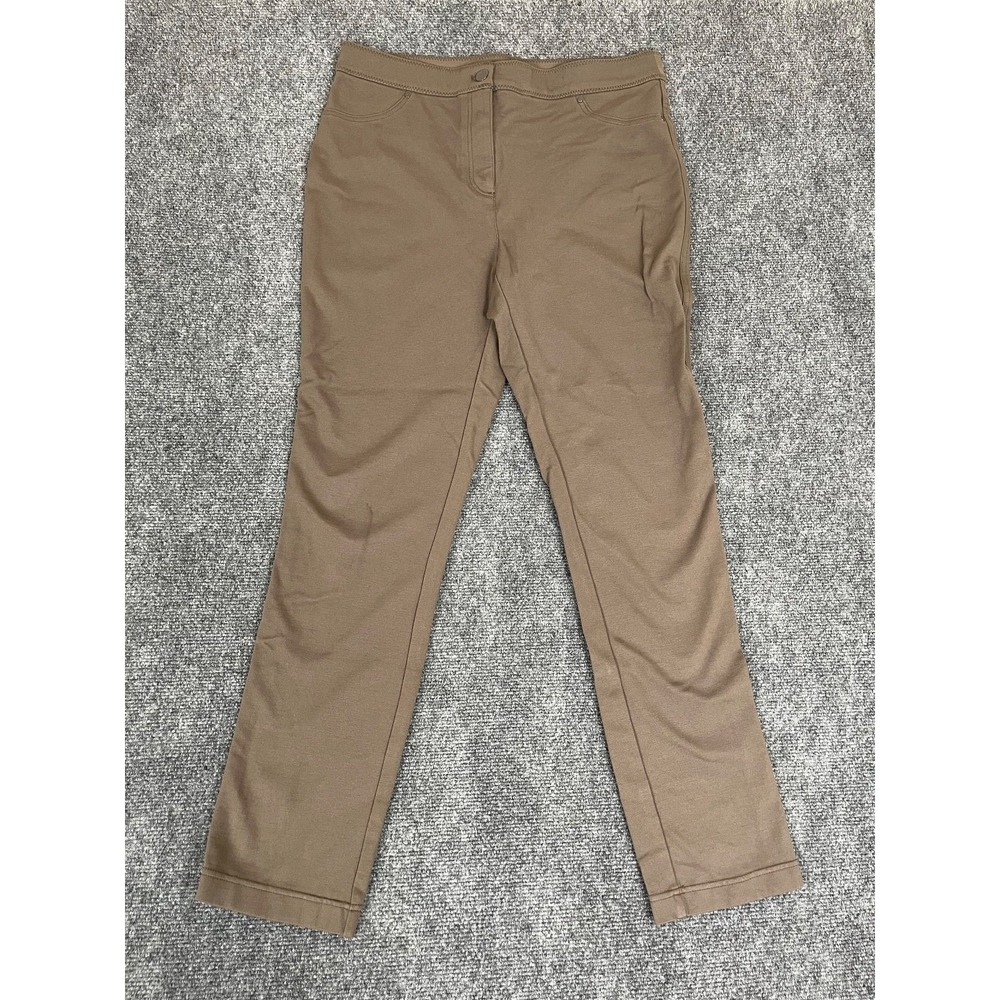Chico's Khaki Pants High Rise Straight Leg Business Casual Rayon Blend Size 1(8)